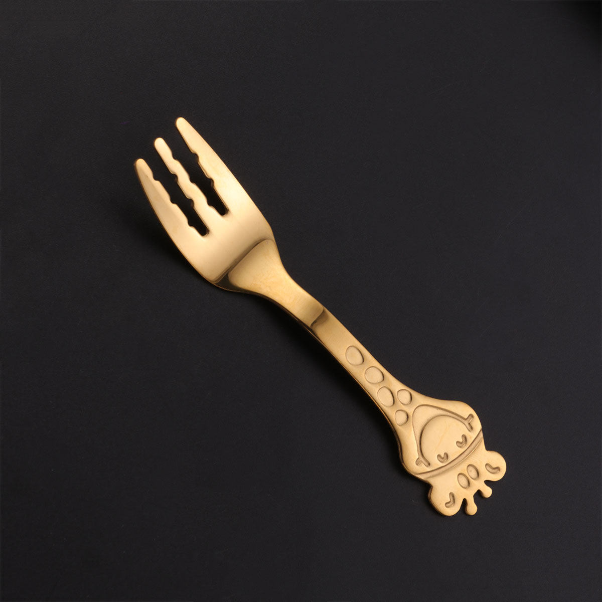 Baby Food Dinner - Reusable Stainless Steel Fork 3-Teeth Mirror