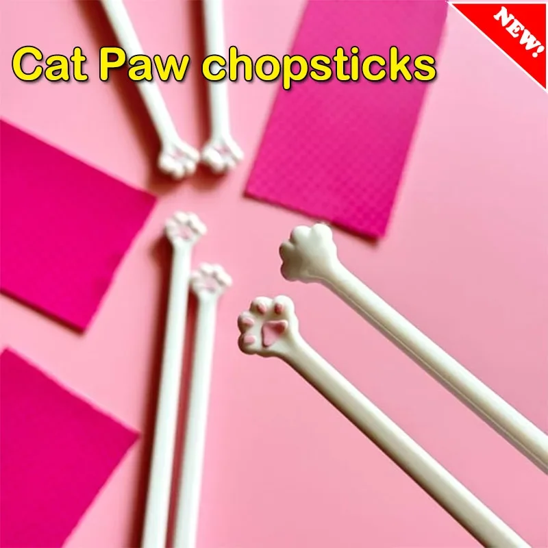 Baby Food Japanese - 1 Pair Cat Paw Chopsticks Reusable