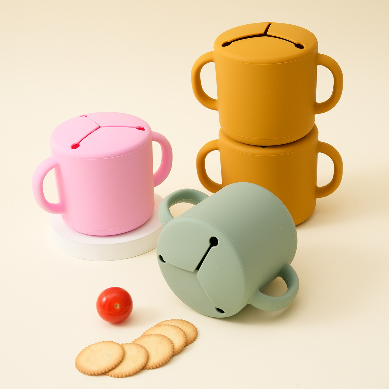 Snack Cup Toddler - Color Kids 1PCS Silicone Baby Training