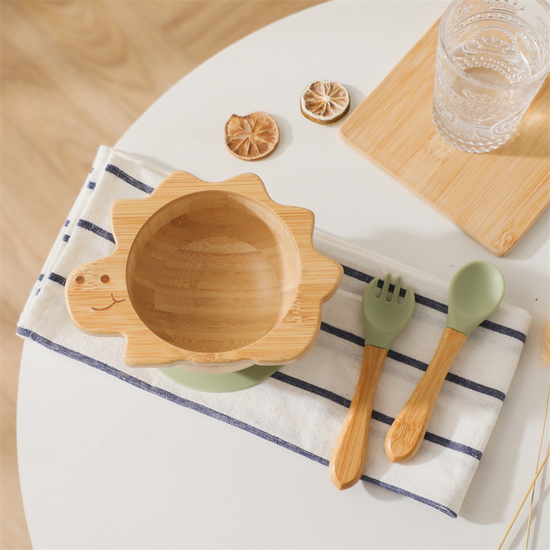 Baby Wooden Tableware Set Dino - Baby Food Dinner บทวิจารณ์และราคา