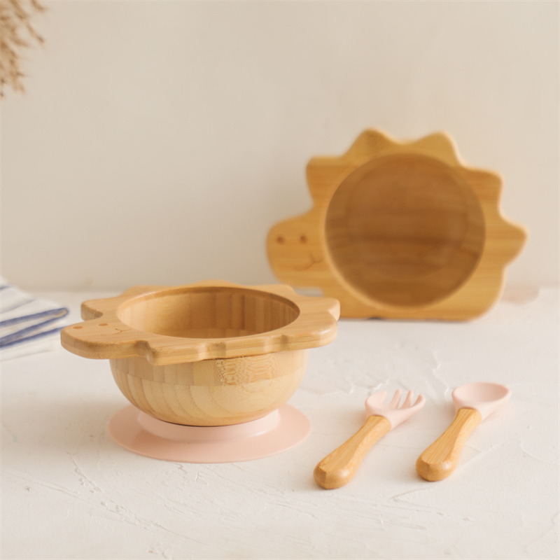 Baby Wooden Tableware Set Dino - Baby Food Dinner บทวิจารณ์และราคา