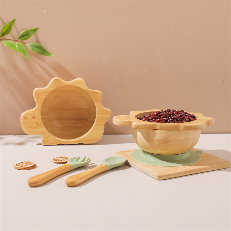 Baby Wooden Tableware Set Dino - Baby Food Dinner บทวิจารณ์และราคา