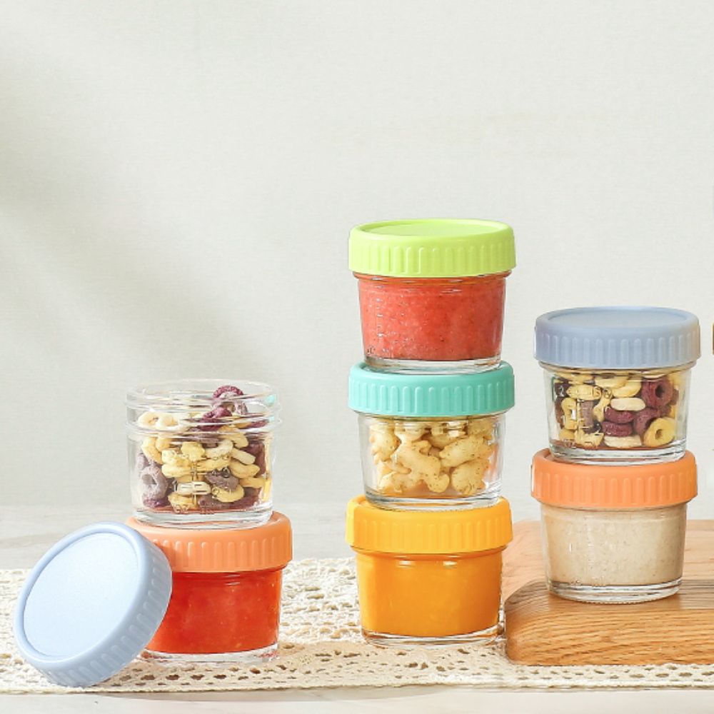 6pcs Mason Jar Glass Baby Food - Baby Food Glass บทวิจารณ์และราคา