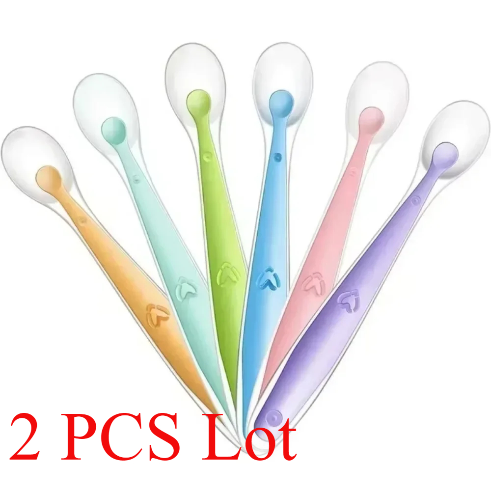 2/1pcs Silicone Spoon for Baby - Baby Food Feeder บทวิจารณ์และราคา