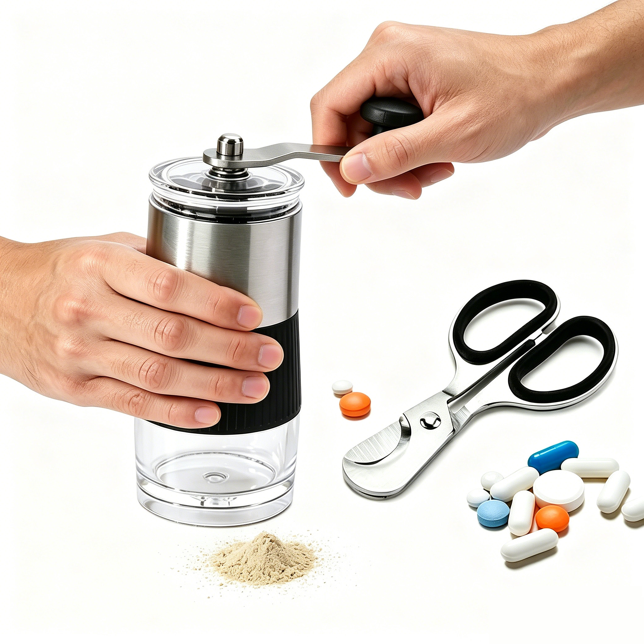 Pill Crusher with Pill Cutter  - Baby Food Scissors บทวิจารณ์และราคา