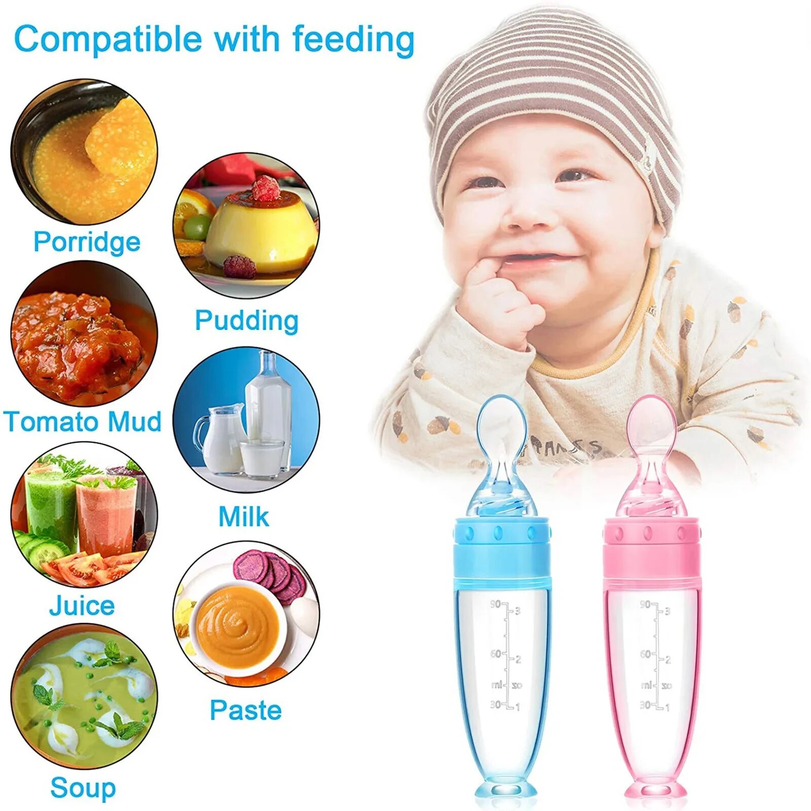 Depressible Silicone Bottle Fe - Baby Food Feeder บทวิจารณ์และราคา