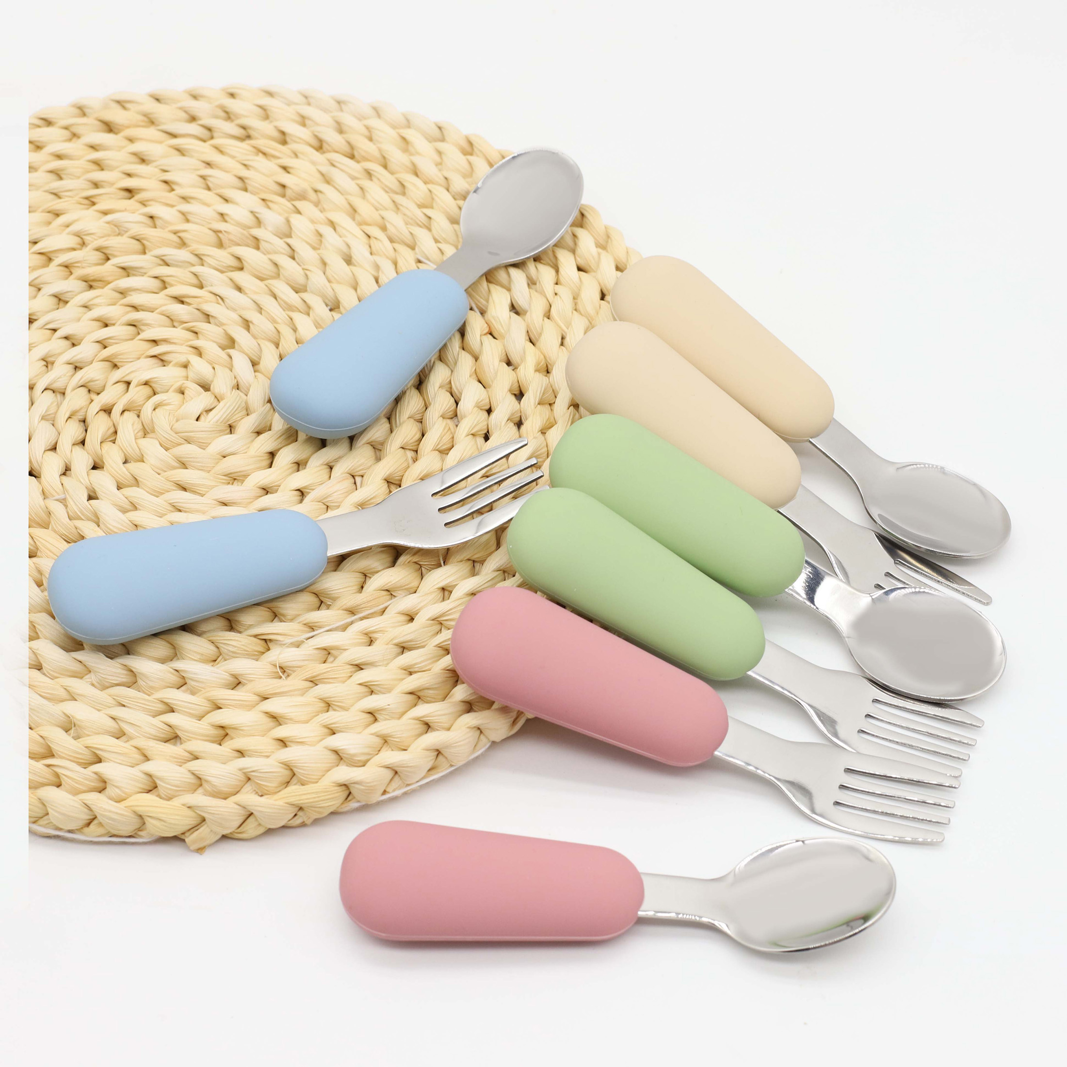 Silicone stainless steel spoon - Baby Food Nutrition บทวิจารณ์และราคา
