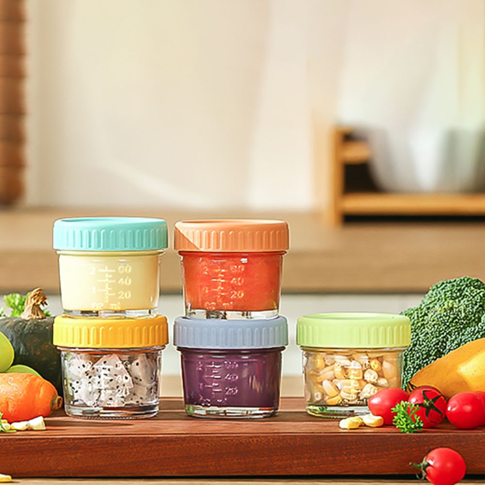 6pcs Mason Jar Glass Baby Food - Baby Food Glass บทวิจารณ์และราคา