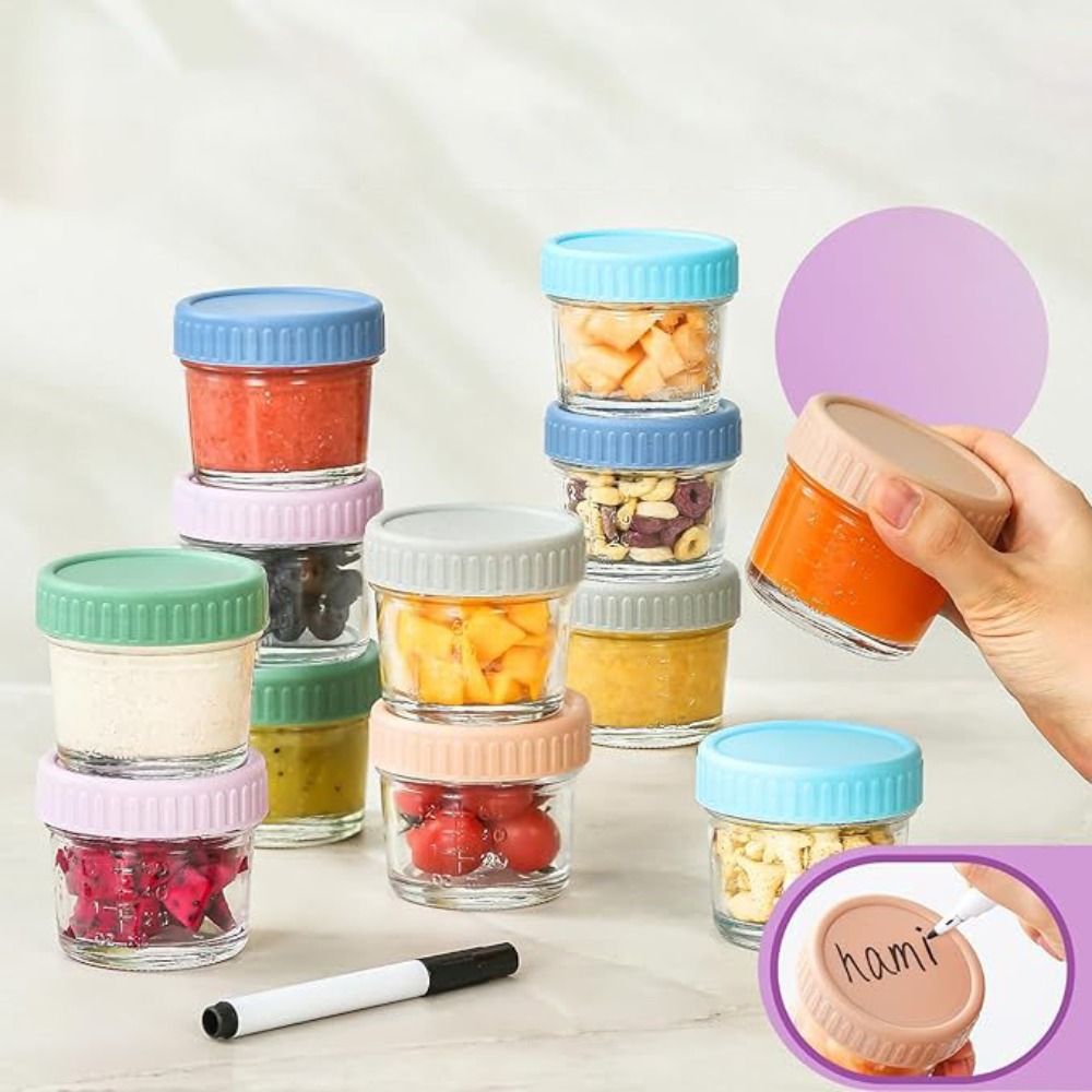 6pcs Mason Jar Glass Baby Food - Baby Food Glass บทวิจารณ์และราคา