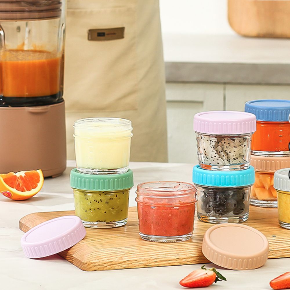 6pcs Mason Jar Glass Baby Food - Baby Food Glass บทวิจารณ์และราคา