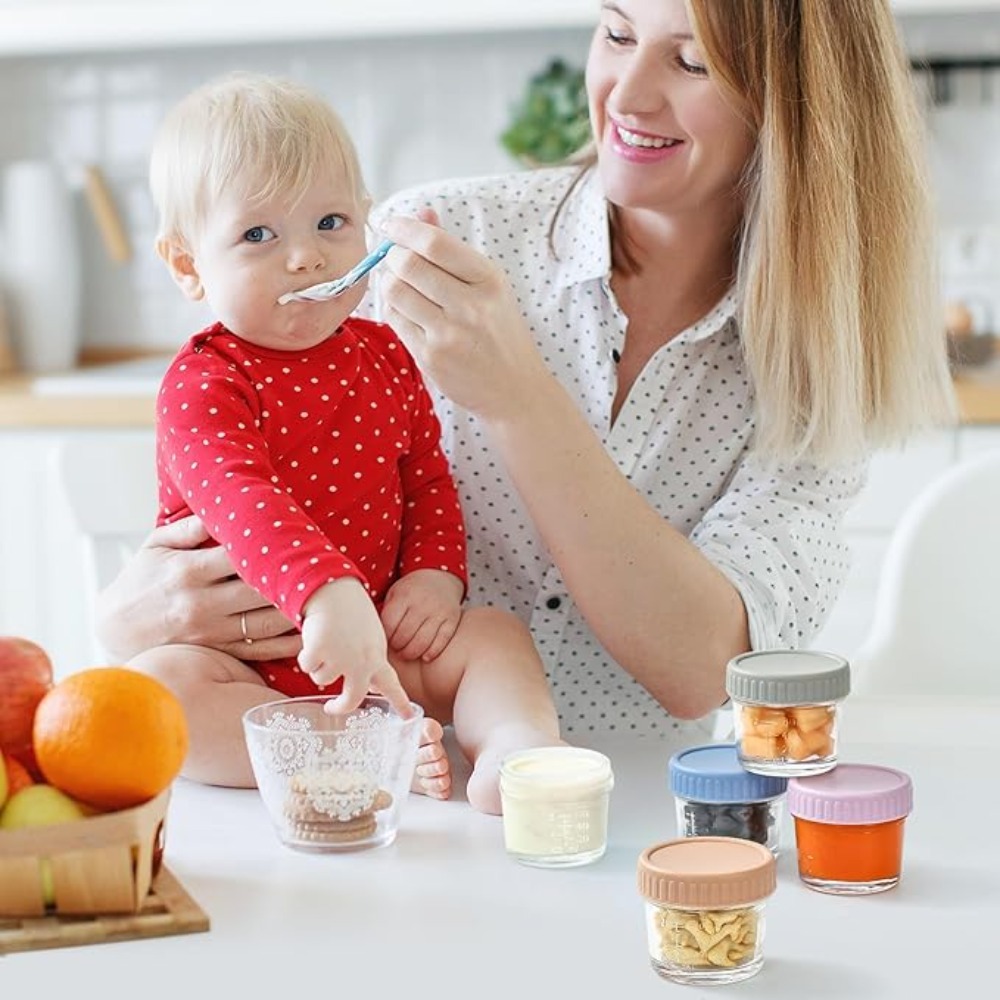 6pcs Mason Jar Glass Baby Food - Baby Food Glass บทวิจารณ์และราคา