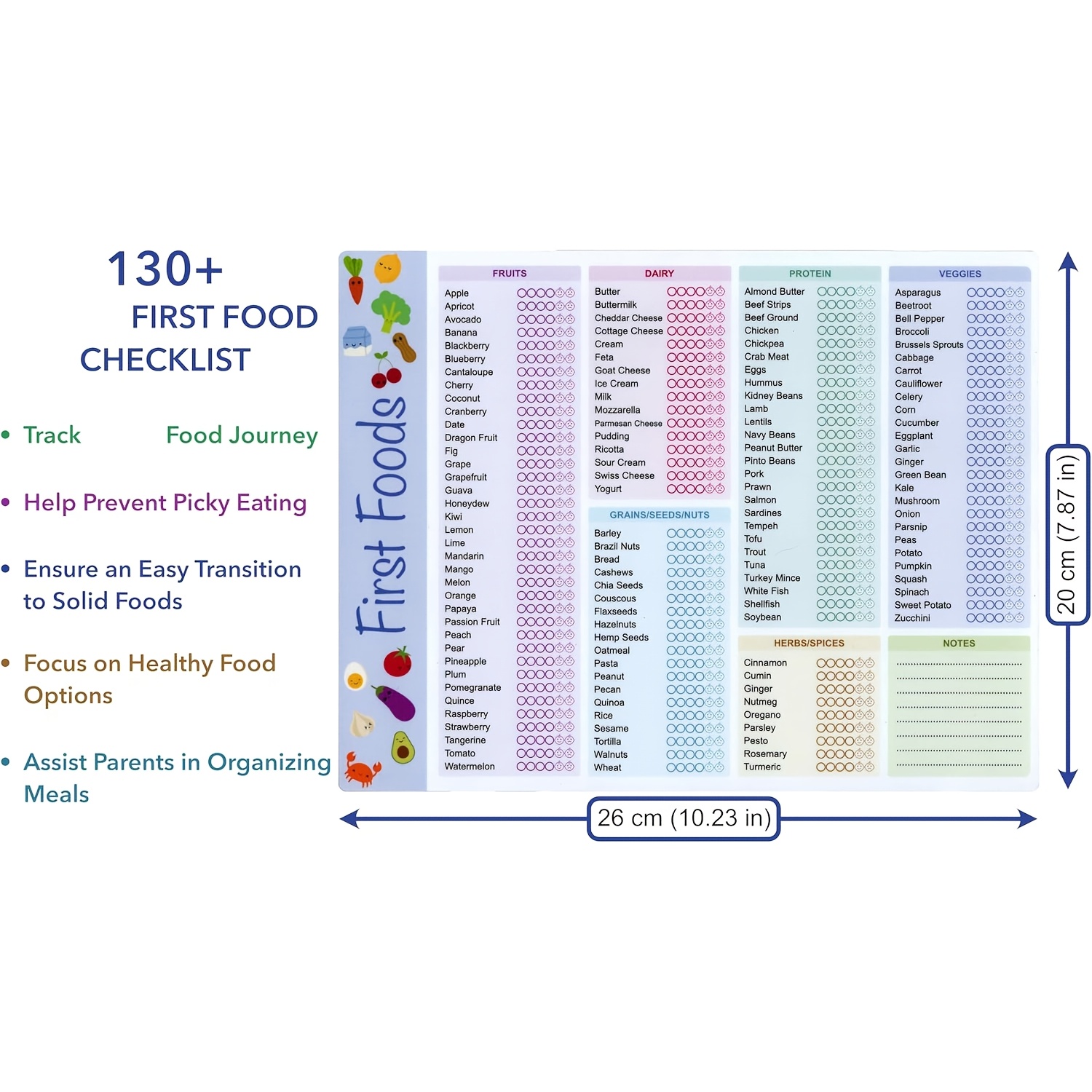 Baby First Foods Tracker, High - Baby Food Checklist บทวิจารณ์และราคา