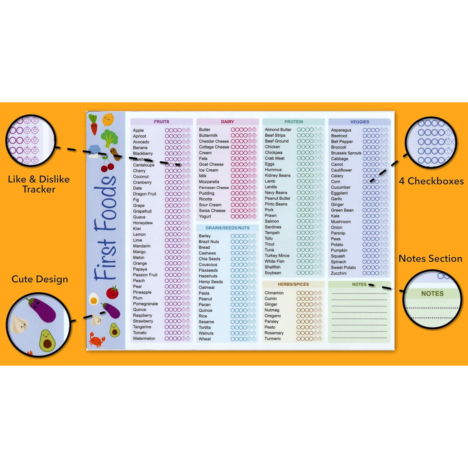 Baby First Foods Tracker, High - Baby Food Checklist บทวิจารณ์และราคา