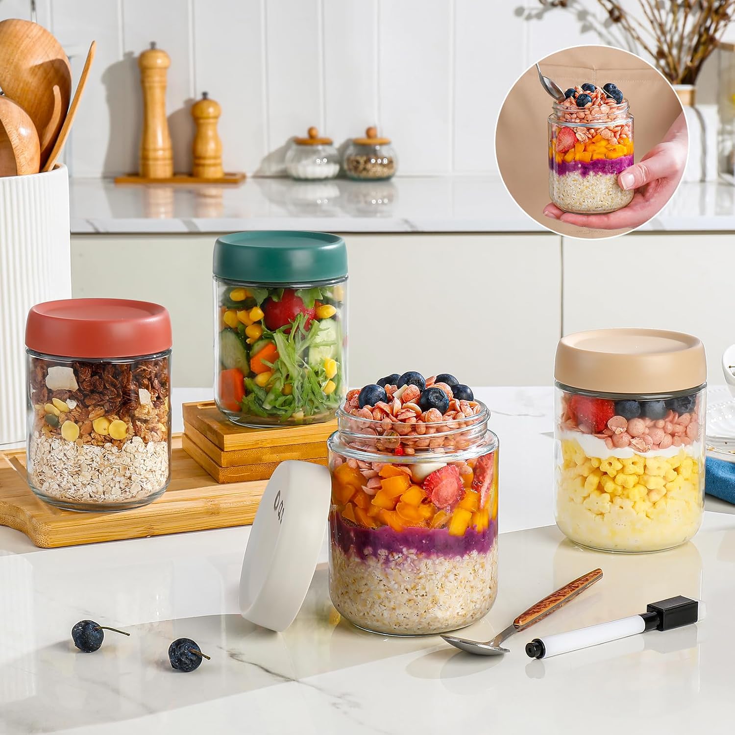 Glass Overnight Oats Container - Baby Food Glass บทวิจารณ์และราคา