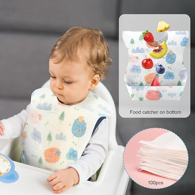 100Pcs Disposable Baby Bibs In - Baby Food For Travelling บทวิจารณ์และราคา