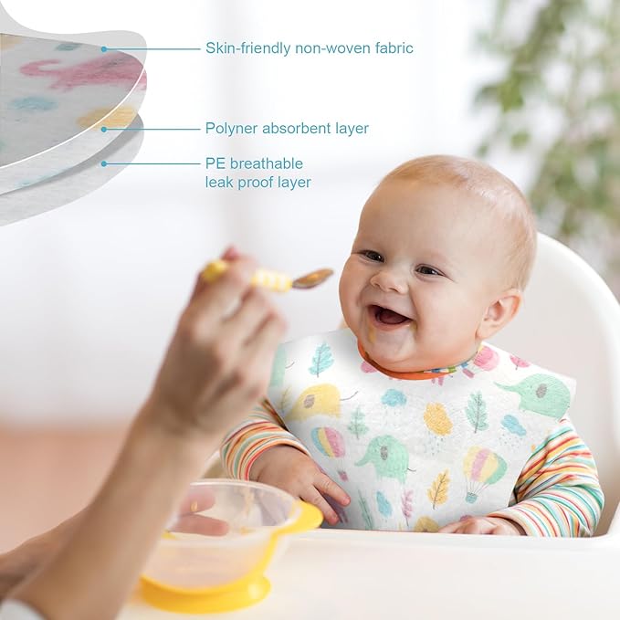 100Pcs Disposable Baby Bibs In - Baby Food For Travelling บทวิจารณ์และราคา