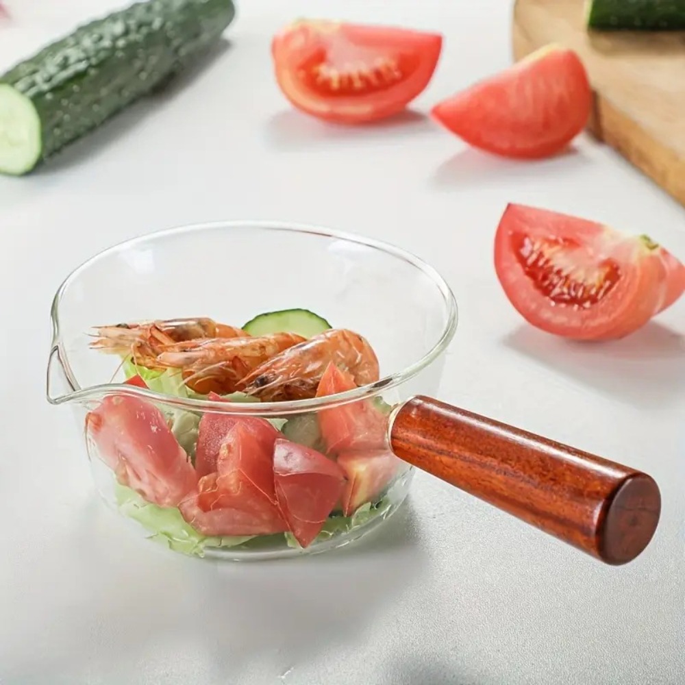 Fashion Wood Handle Glass Milk - Baby Food Glass บทวิจารณ์และราคา