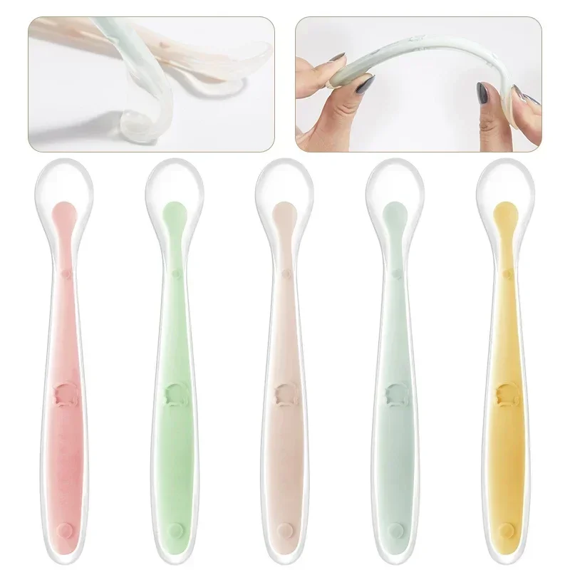 Soft Silicone Baby Spoon Toddl - Baby Food Nutrition บทวิจารณ์และราคา