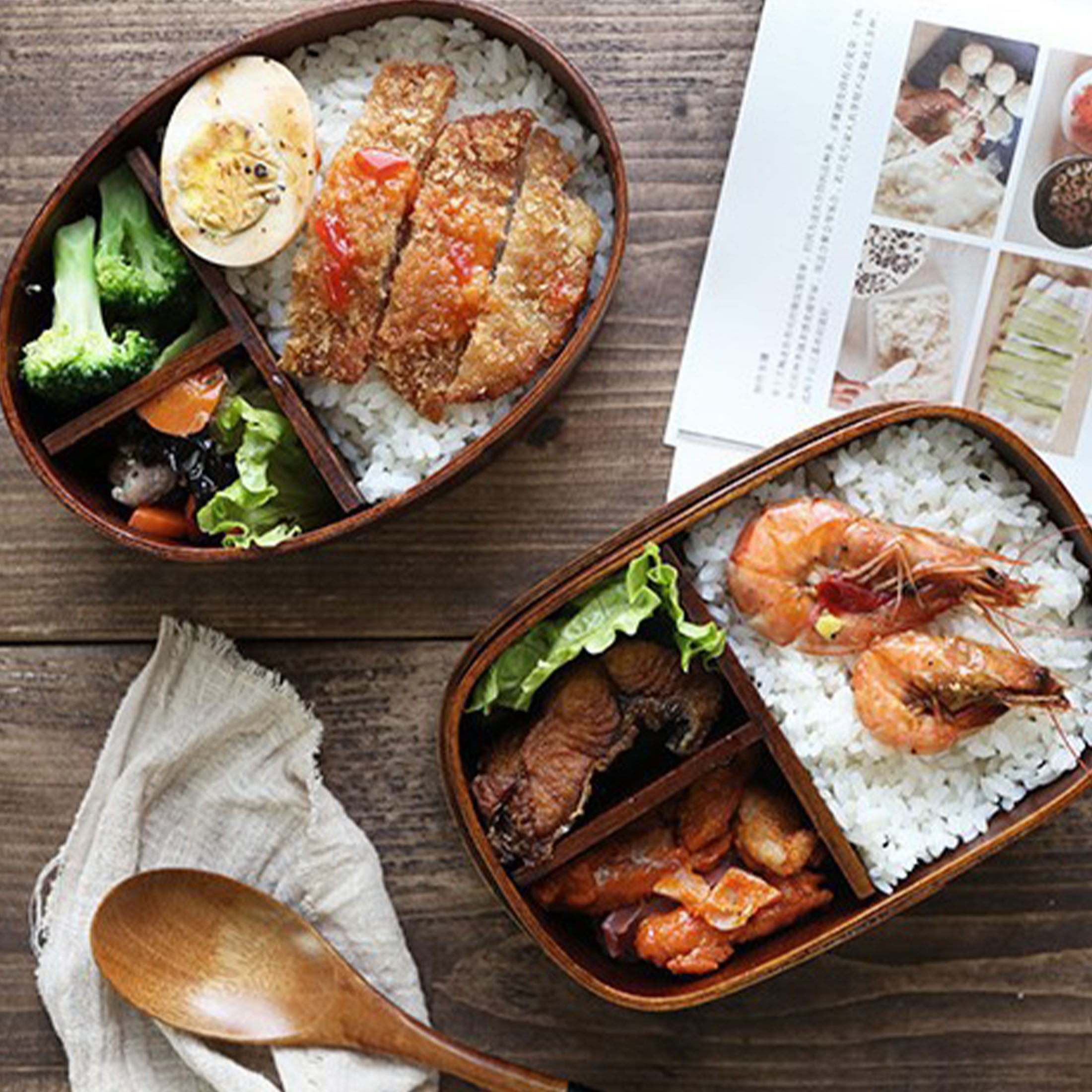 Japanese Style Wooden Lunch Bo - Baby Food Japanese บทวิจารณ์และราคา