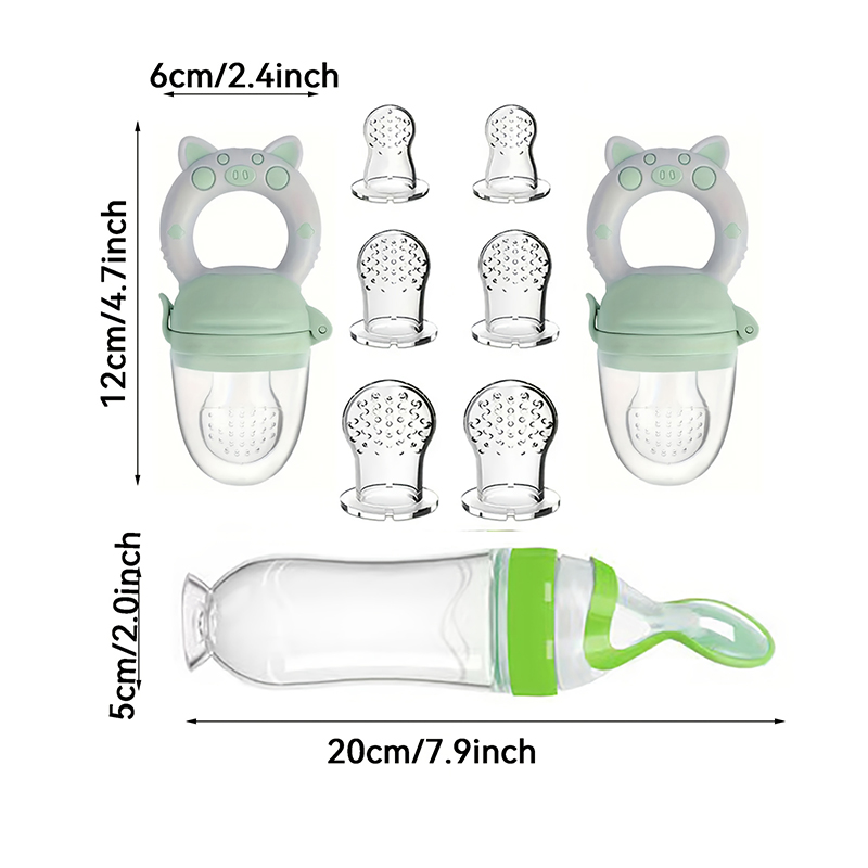 9pcs Feeding Cutlery:1 Silicon - Baby Food Feeder บทวิจารณ์และราคา