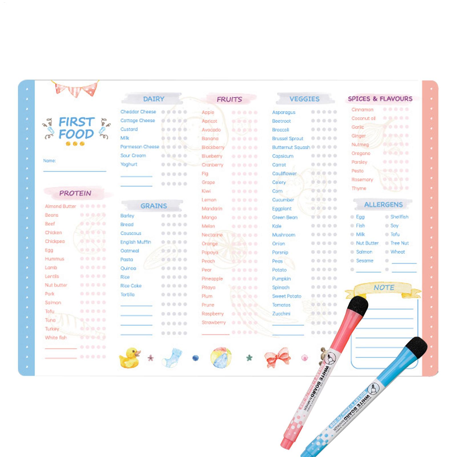 First Foods Chart Magnetic Bab - Baby Food Checklist บทวิจารณ์และราคา