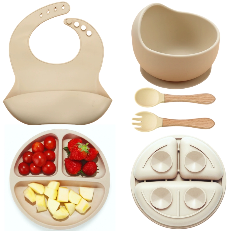 5Pcs Silicone Baby Feeding Set - Baby Food Dinner บทวิจารณ์และราคา