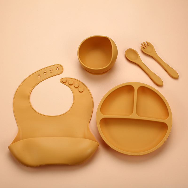 5Pcs Silicone Baby Feeding Set - Baby Food Dinner บทวิจารณ์และราคา