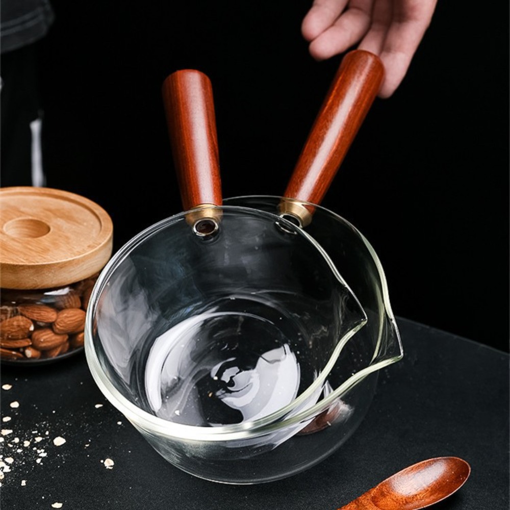 Salad Bowl Wood Handle Glass M - Baby Food Glass บทวิจารณ์และราคา